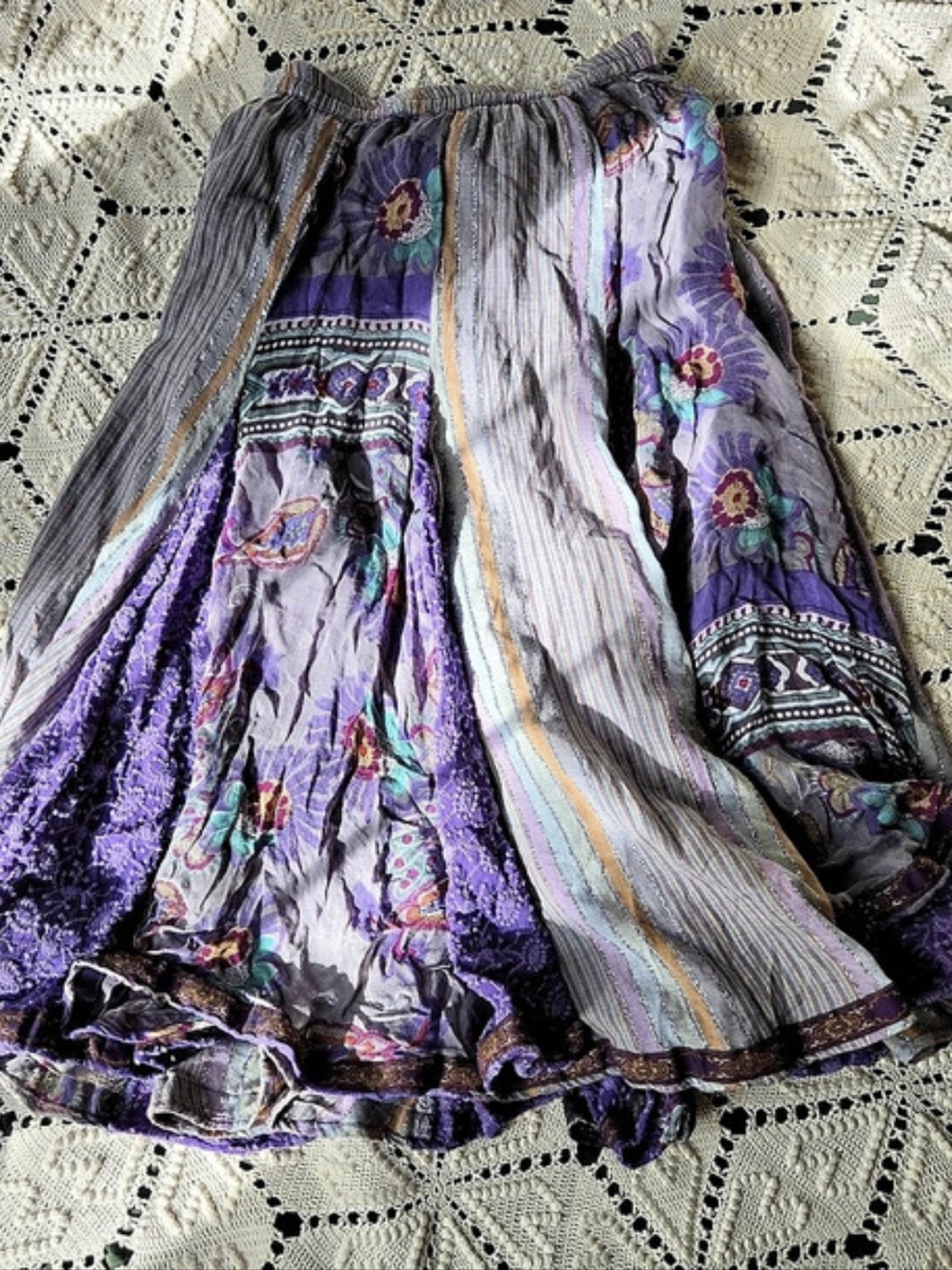 Soft Surroundings Floral Maxi Skirt in Purple & Multicolor